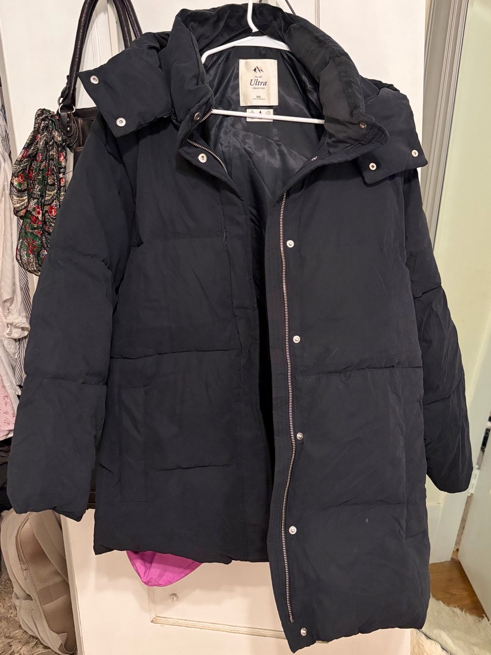 Women’s Black Puffer Coat with Removable Hood